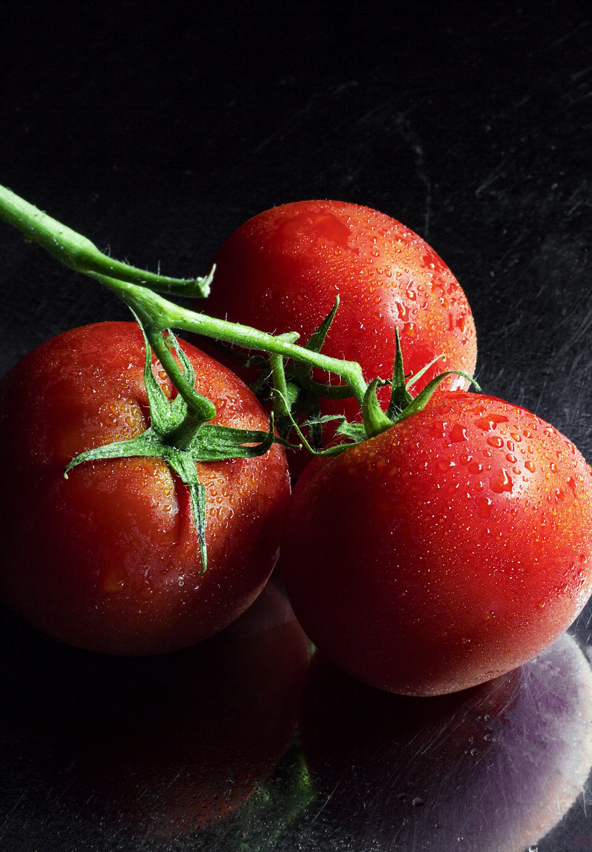 Tomates cerises encore humides